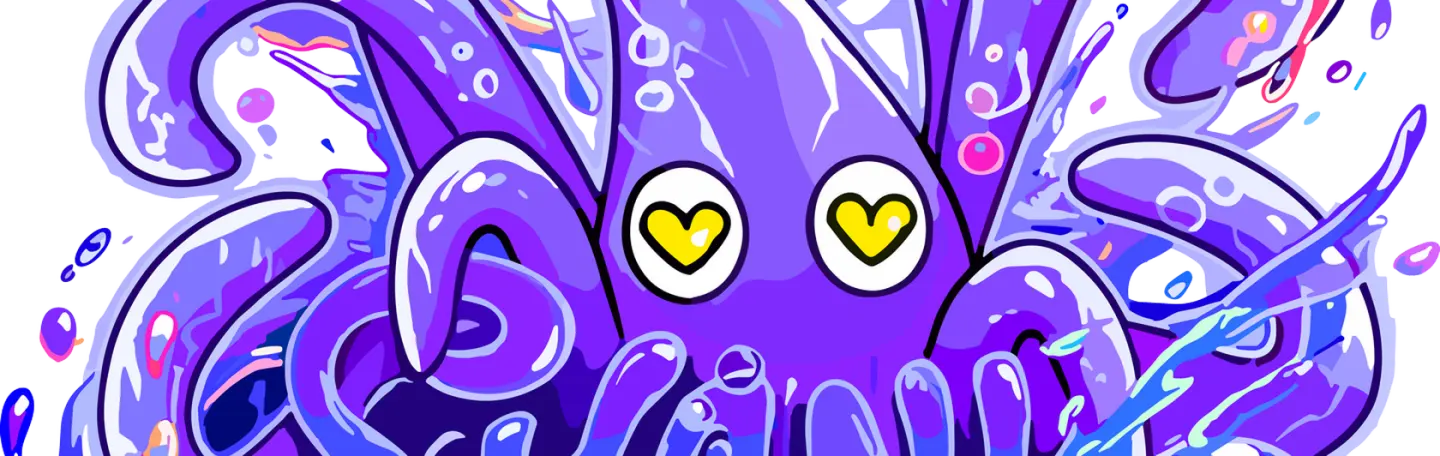 Shanks Games Lab artwork: a purple squid made of water