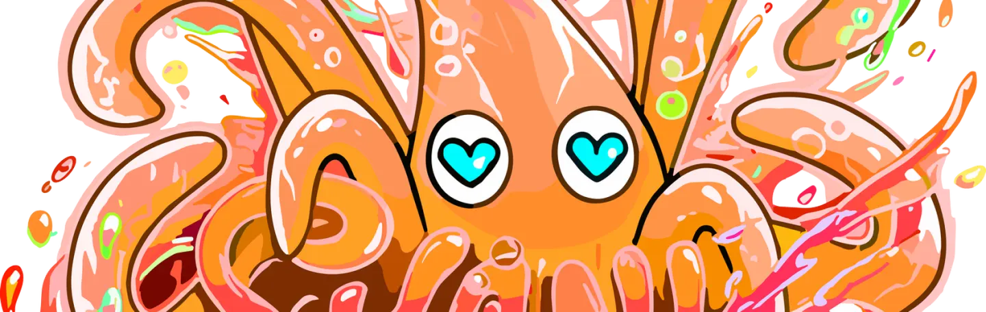 Shanks Games Staff artwork: an orange squid made of water